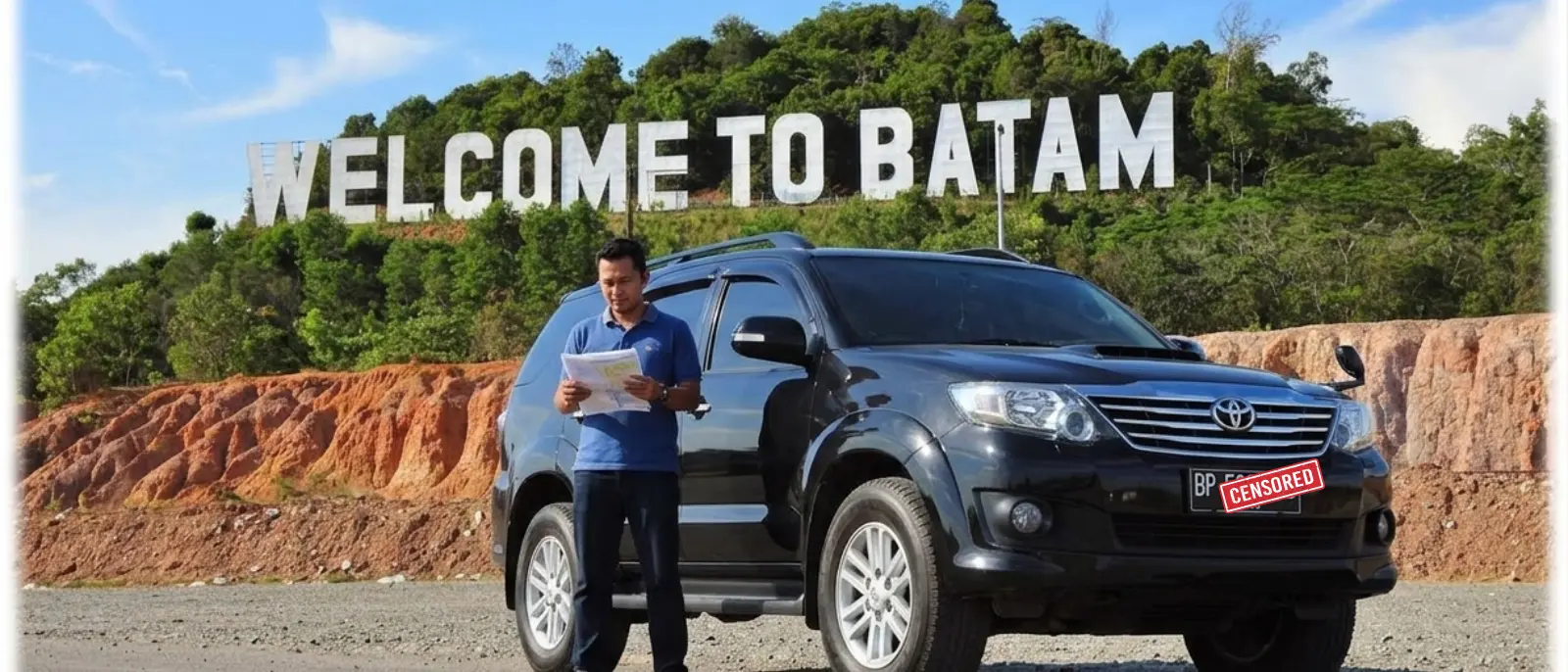 Foto mobil pribadi/armada usaha di jalan Batam atau infografis faktor premi
